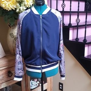New Xhilaration Floral Bomber Jacket - SZ L